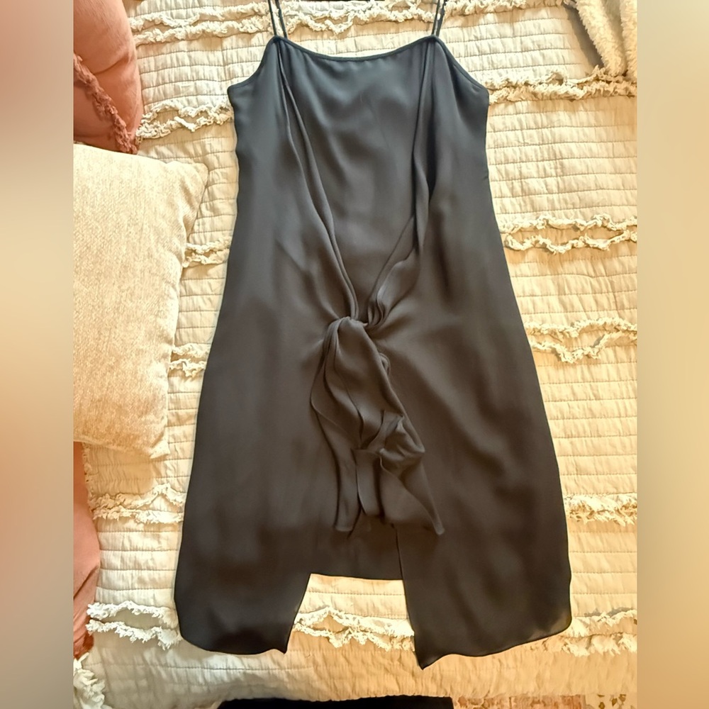 Vintage 1990s Linda Allard for Ellen Tracy Black Silk Slip Dress